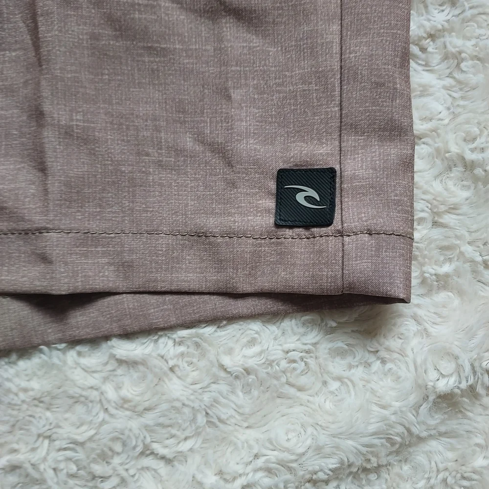 Rip Curl Heathered Tan Flat Front Boardwalk Shorts W29 Beach Surf Summer Spring